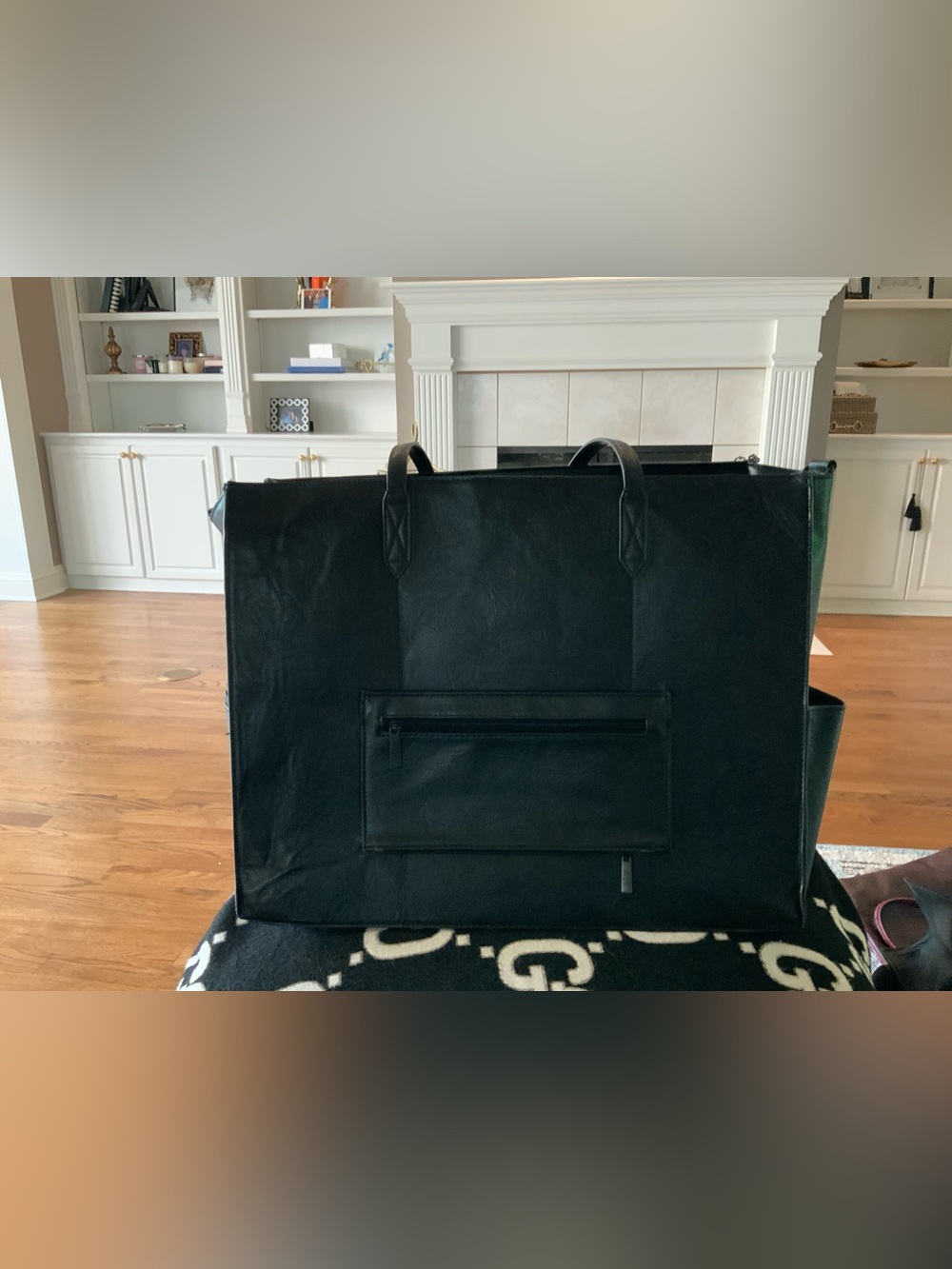 BEIS Large Black Structured Tote Bag